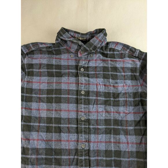 Mens Eddie Bauer Classic Fit Long Sleeve Plaid Button Down Shirt Size M Blue - Picture 4 of 9